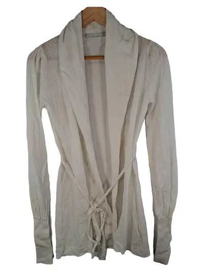 Tramontana Damen Strickjacke Gr. S Beige Langarm Bindeband Casual