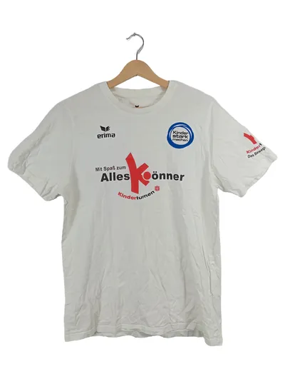 ERIMA Kinderturnen Sport T-Shirt Herren Gr. L Weiß Baumwolle