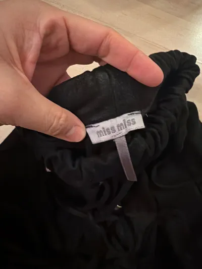 Miss Miss Haremshose Damen Jogginghose Drop-Crotch Schwarz Gr. M 38 Rippstrick