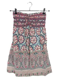 Anchor Blue Sommerkleid Damen Gr. M Boho Blumen Paisley Trägerlos 1