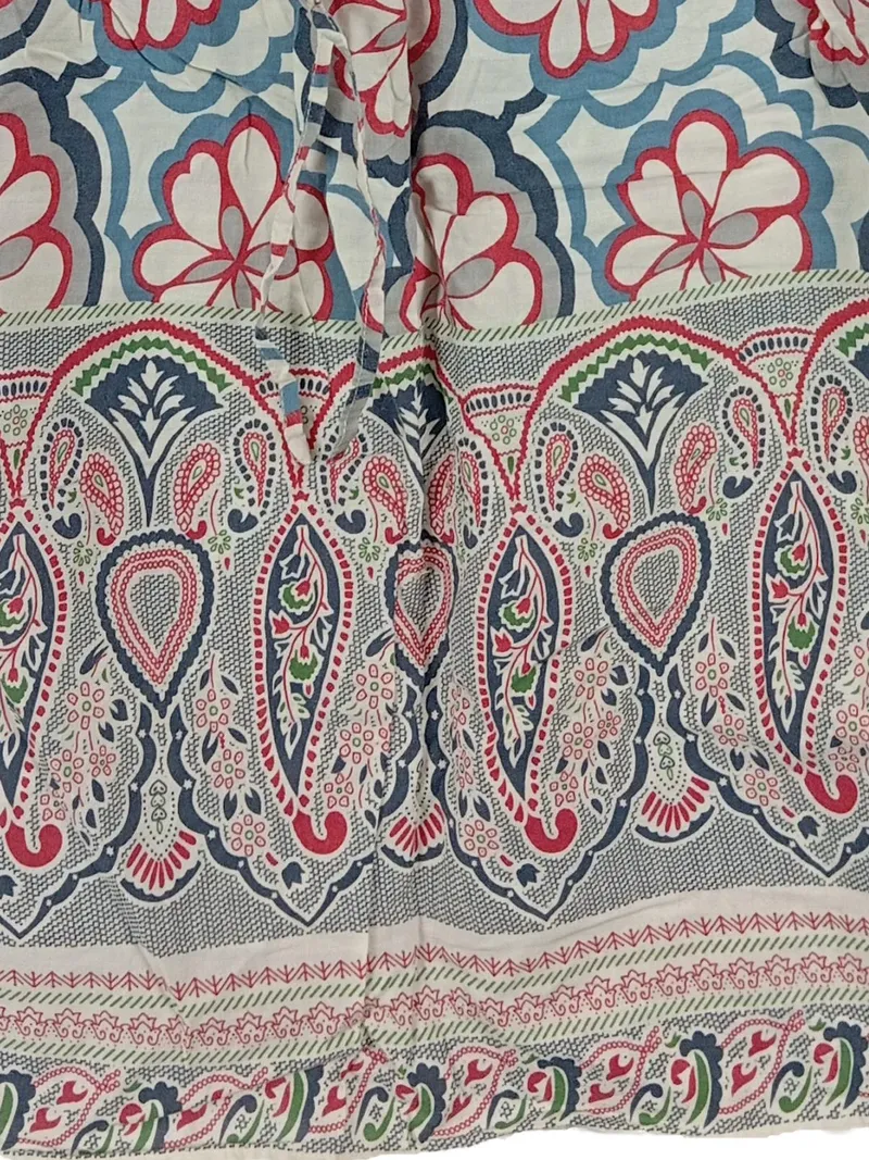 Anchor Blue Sommerkleid Damen Gr. M Boho Blumen Paisley Trägerlos 3