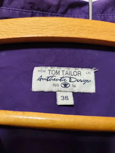 Tom Tailor Damen Hemdbluse Gr. 36/S Lila Baumwolle Langarm Casual