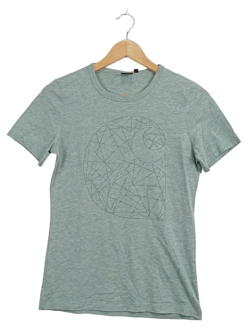 Carhartt Damen T-Shirt Gr. S Grün Geometrisch Logo Print Kurzarm 1