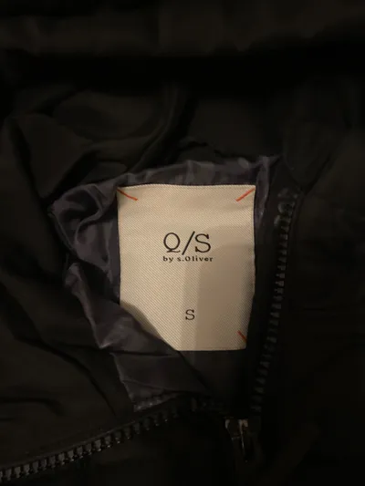 QS by s.Oliver Damen Steppmantel lang Kapuze Schwarz Gr. S
