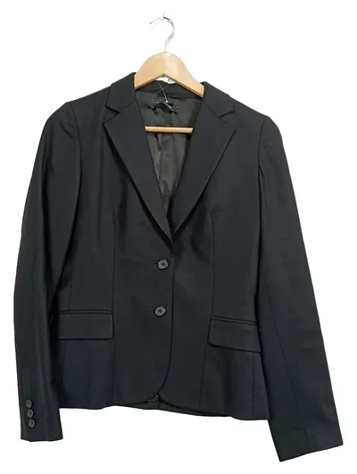 Club Monaco Damen Blazer Schwarz Gr. 38 Wolle Business Klassisch