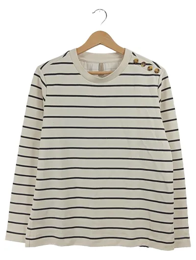 Soyaconcept Damen Langarmshirt Pullover Gestreift Maritim XS Weiß