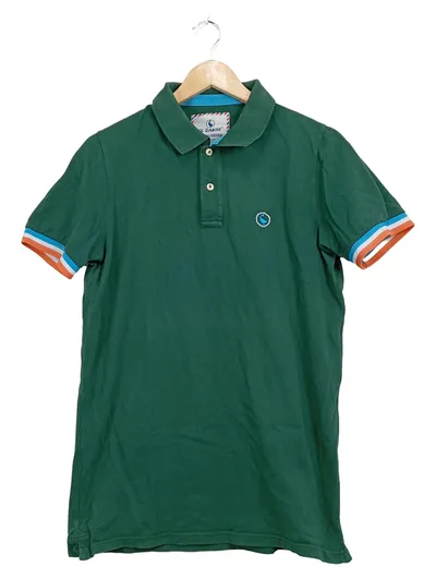 El Ganso Poloshirt Herren Gr. M Grün Kurzarm Preppy Made in Portugal