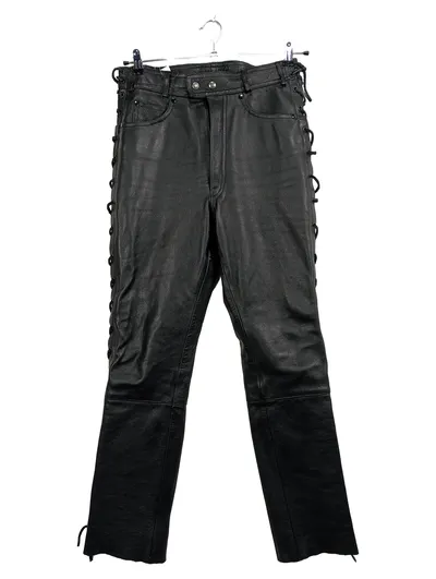 Harro Lederhose Damen Gr. 42 Schwarz Schnürung Vintage Biker