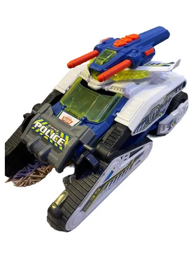 Dickie Toys Police Bot Spielzeugauto Roboter Transformer Blau 18cm
