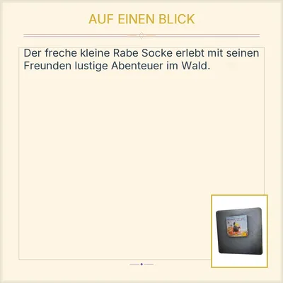 Der kleine Rabe Socke Band 1 Kinderbuch Tiergeschichten Abenteuer