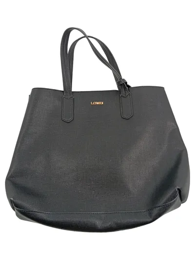 L.CREDI Damen Henkeltasche Schwarz Shopper Tote Bag Saffiano