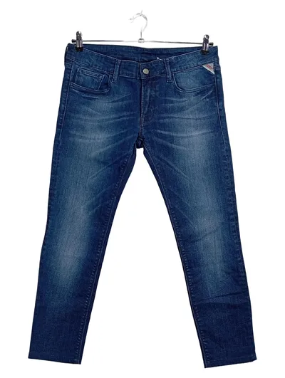 Replay Herren Jeans Straight Leg Blau Größe 44 W28 Denim
