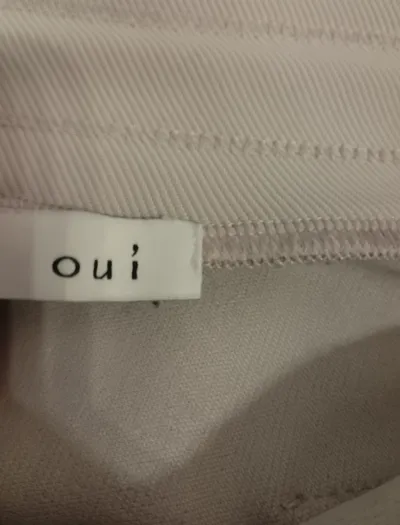 Oui Damen Jogginghose Biker Gr. 44 Beige Reißverschluss Sportlich