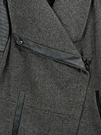 Blind Date Damen Übergangsmantel Gr. 38 Grau Lederdetails Asymmetrisch 3