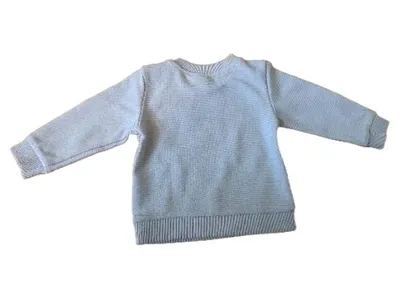 dopodopo Baby Pullover Gr. 74 Beige Teddybär Applikation Baumwolle