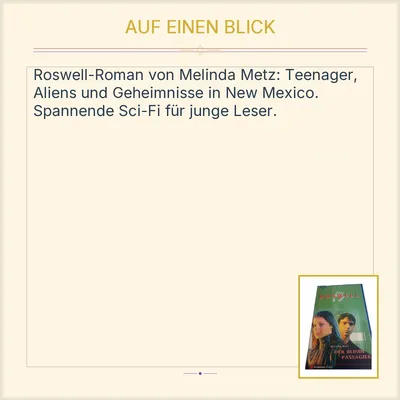Roswell Der blinde Passagier Melinda Metz Science-Fiction Roman ProSieben