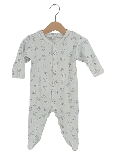 hessnatur Baby Strampler Einteiler Gr. 62/68 Elefanten 100% Baumwolle