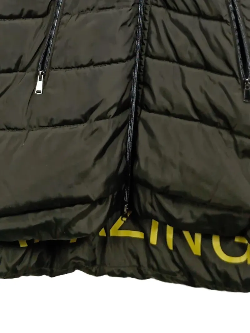 Cartoon Steppmantel Damen Gr. 40 Oliv Winterjacke Kapuze Kunstfell 3
