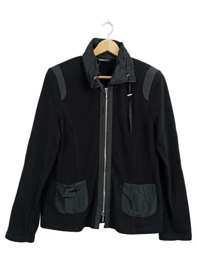 FRANK WALDER Damen Strickjacke Gr. 40 Schwarz Reißverschluss