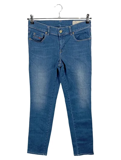Diesel Sandy Damen Jeans Slim Straight W29 Blau Regular Waist Stretch