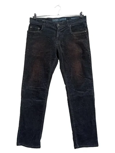 Canda Cordhose Herren W32/32 Schwarz Stretch Regular Fit