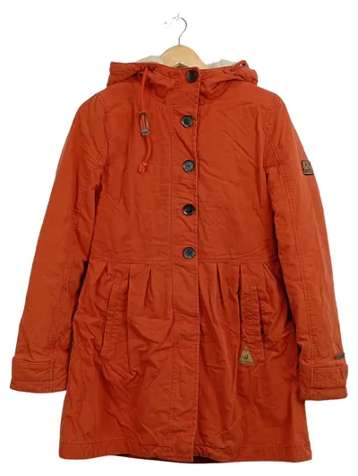 ALIFE & Famous Damen Parka Jacke Orange Teddyfell Gr. S gefüttert Kapuze