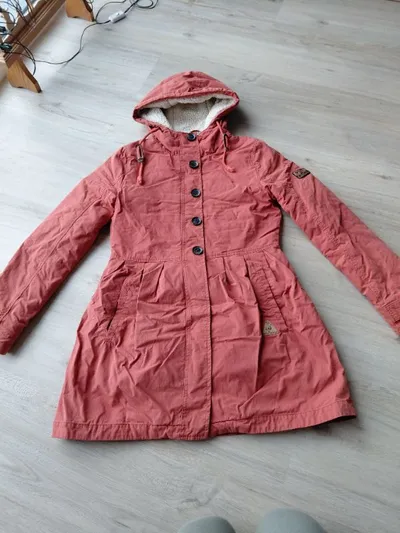 ALIFE & Famous Damen Parka Jacke Orange Teddyfell Gr. S gefüttert Kapuze