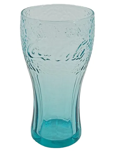 Coca-Cola Trinkglas Türkis Retro Sammlerglas 250ml Vintage Glas