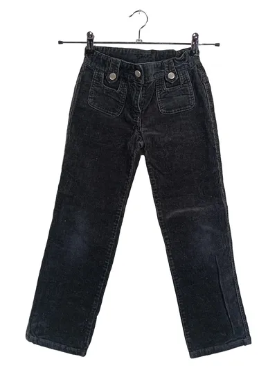 Vertbaudet Cordhose Mädchen Gr. 134 Schwarz Baumwolle