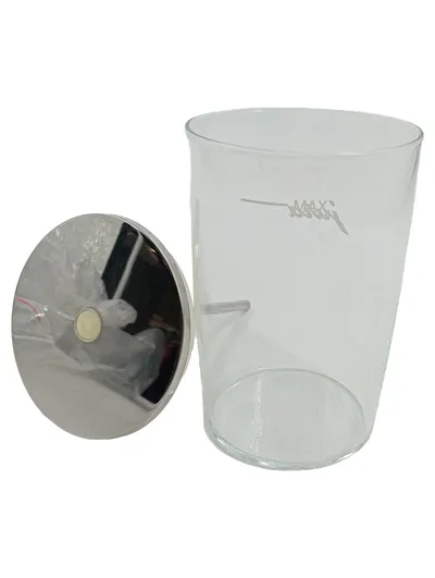 JURA Milchbehälter Glas Transparent mit Deckel Edelstahl 14cm
