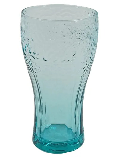 Coca-Cola Trinkglas Retro Türkis Glas 300ml Sammlerglas
