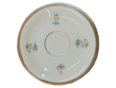 Johann Seltmann Vohenstrauß Unterteller Porzellan Blumenmotiv Goldrand Bavaria