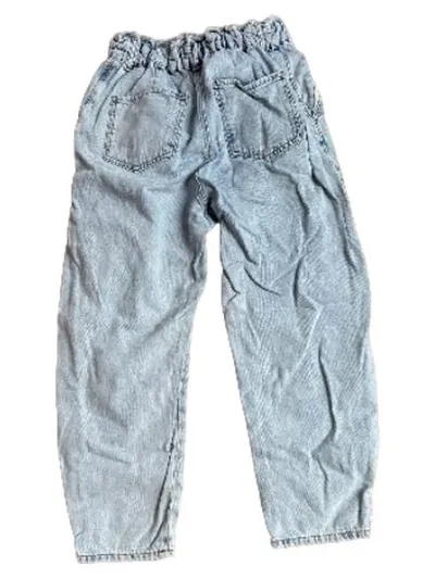 Zara Damen High Waist Jeans Paperbag W30 38 M Hellblau Baumwolle