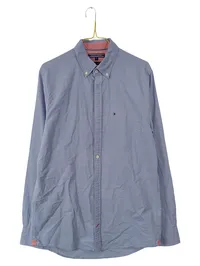 Tommy Hilfiger Hemd Herren M New York Fit Langarm Blau gestreift 1