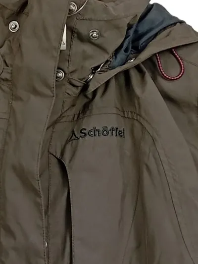 Schöffel Damen Outdoorjacke Gr. 42 Oliv Wasserdicht Kapuze