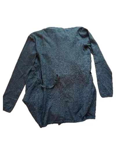 Zara Knit Damen Strickjacke Cardigan Grau Gr. M mit Gürtel