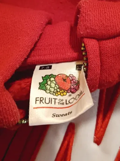 Fruit of the Loom Sweatjacke Kinder Gr. 128 Rot Etna Sicilia Kapuze