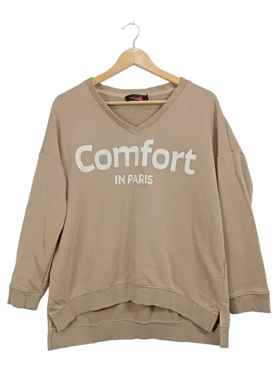 Miss Goodlife Damen Pullover Comfort In Paris Beige Gr. S Casual