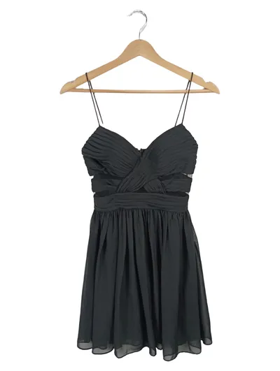 Adrianna Papell Abendkleid Damen Gr. 36 Schwarz Chiffon Mini Elegant