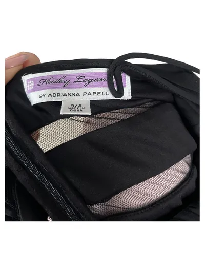Adrianna Papell Abendkleid Damen Gr. 36 Schwarz Chiffon Mini Elegant