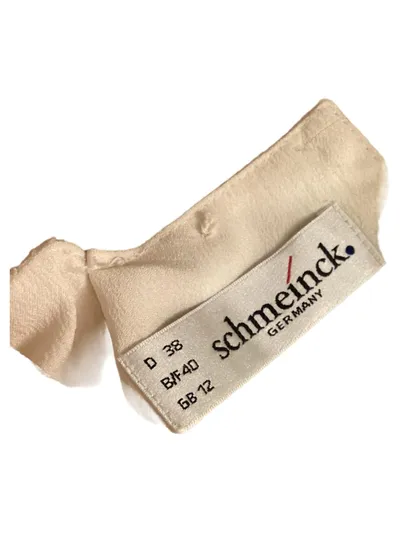 Schmeinck Damen Shirt Top Beige Gr. 38 M Minimalistisch Kurzarm
