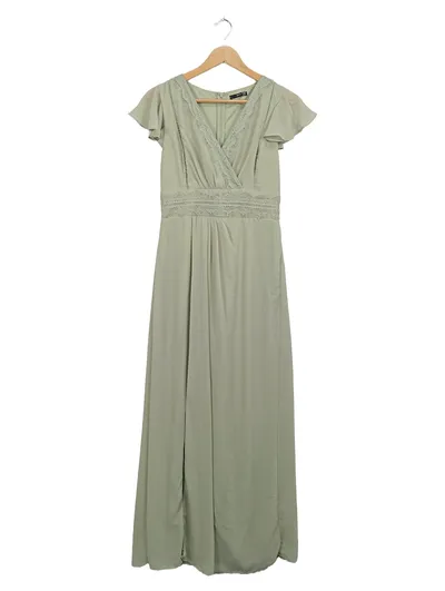 TFNC London Maxikleid Damen Gr. 40 Salbeigrün Spitze Festlich Hochzeit