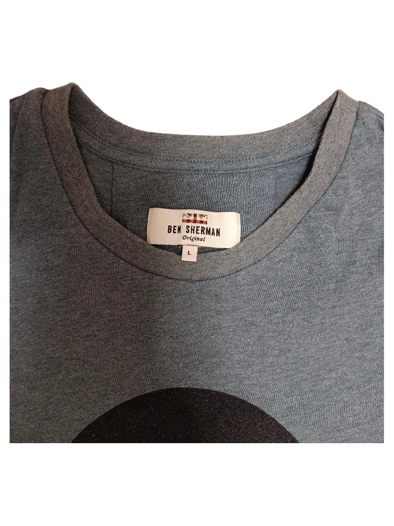 Ben Sherman Herren T-Shirt Zielscheiben-Print Petrol Gr. L Retro 2