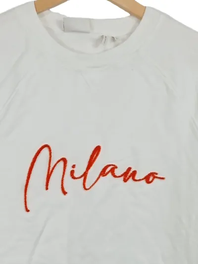 Rich & Royal Damen Sweatshirt Milano Weiß Gr. S Stickerei Organic Cotton