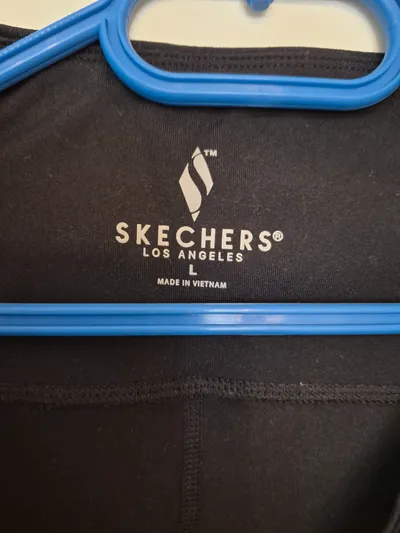 Skechers Damen Leggings Blumenmuster Schwarz Größe L Sport High Waist