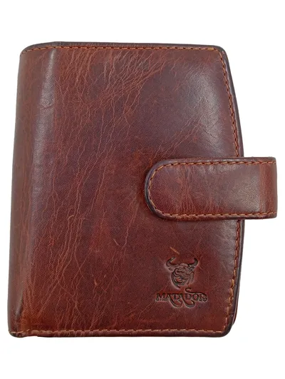 Matador Herren Geldbörse Leder Braun Vintage Wild Hog Portemonnaie