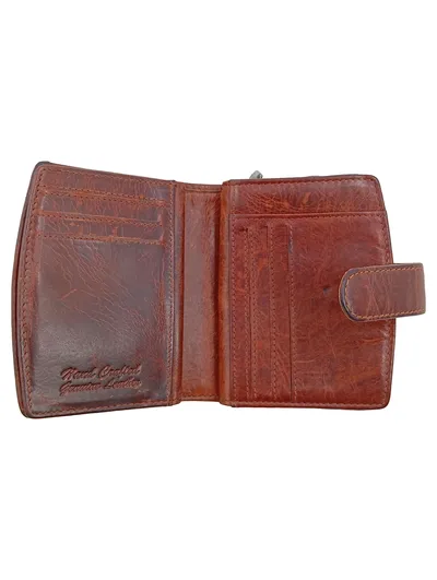 Matador Herren Geldbörse Leder Braun Vintage Wild Hog Portemonnaie
