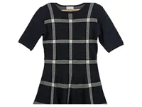 Apricot Damen Strickkleid kariert A-Linie Gr. M schwarz grau Herbst 3
