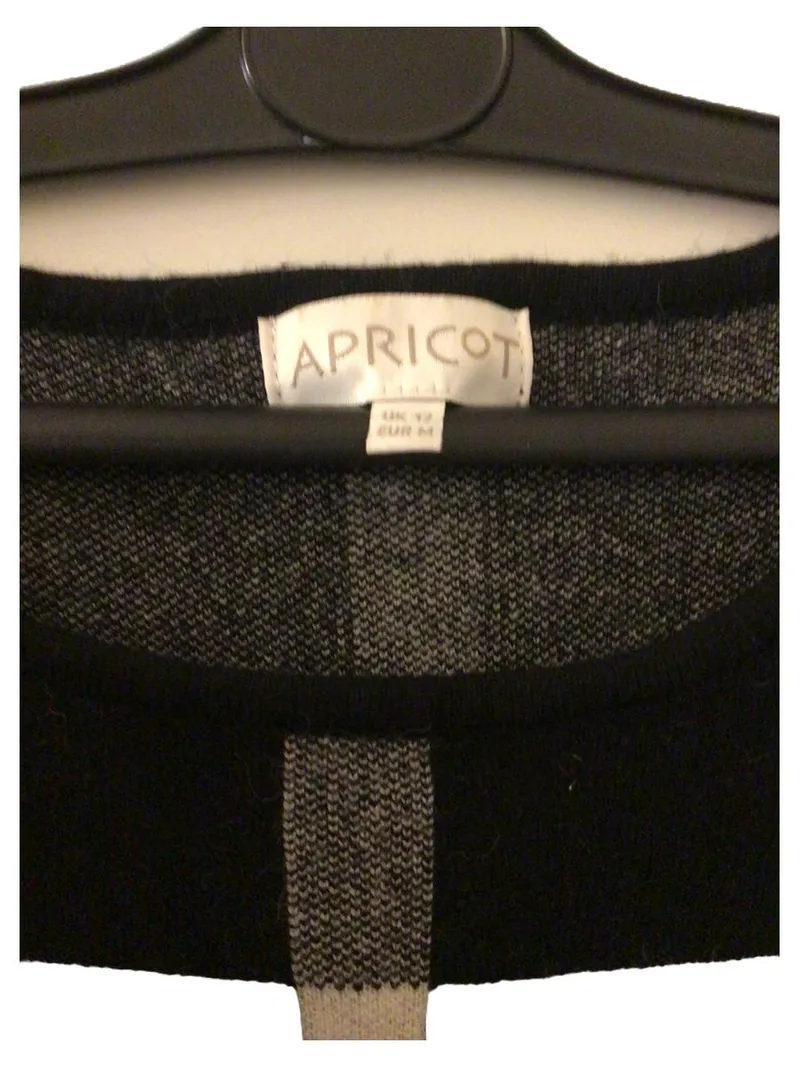 Apricot Damen Strickkleid kariert A-Linie Gr. M schwarz grau Herbst 4