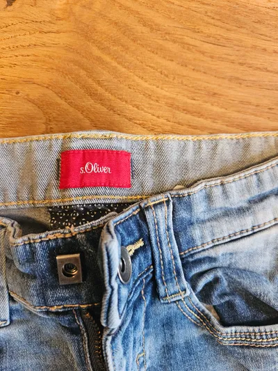 s.Oliver Jeans Shorts Kinder Gr. 128 Blau Denim Bermuda